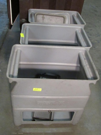 (3) Silver King Poly Tubs