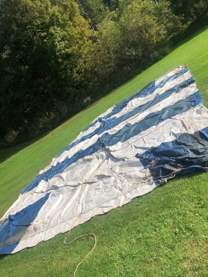 Blue and White Vinyl Pole Tent 20' X 40'