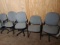 (5) Swivel Upholstered Office Chairs & (1) Stationary