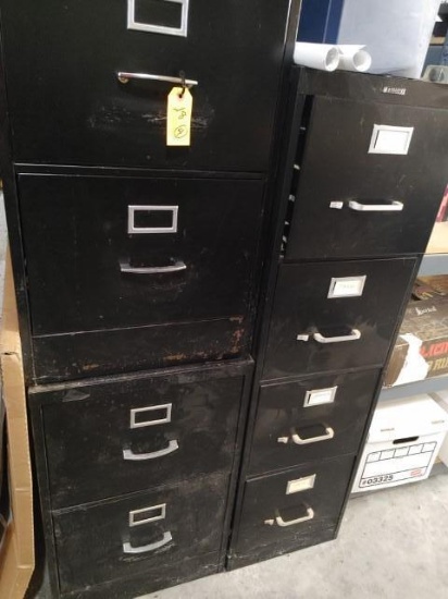 (2) 4 Drawer Steel Filing Cabinets