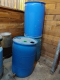 (3) Blue Poly 55 Gallon Drums