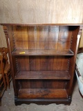 Antique Oak Adjustable 3 Tier Bookshelf