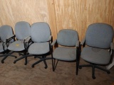 (5) Swivel Upholstered Office Chairs & (1) Stationary