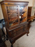 Huntley Furniture Walnut & Mahogany 2 Door over 2 Drawer China Cabinet