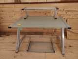 Modern Style Chrome & Glass Work Desk