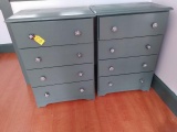(2) 4 Drawer Painted Dressers