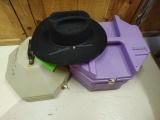 (2) Poly Hat Boxes w/ 1 Resistol 5X Beaver Size 7 Cowboy Hat