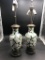 Pair of Cloisonne Lamps w/ Wooden Bases