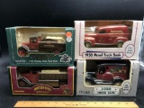 (4) Diecast Ertl Anheuser Busch Advertising Truck Banks