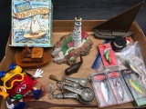Assemblage of Lures, Brass, Lighthouse, Boats, Whales, Etc
