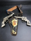 Pair of Texan Junior Cap Pistols w (1) Holster and Belt