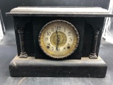 Black Painted Wooden Mantle Clock