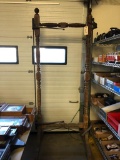 Frame of a Triple Mirror Store Fixture, Oak and Iron