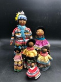 (6) Native American Seminole Cloth and Grass Dolls