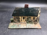 Cast Iron Cottage Doorstop in old Paint