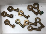 (10) Brass RR Keys