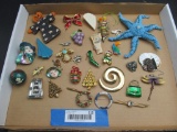 (25)+ Costume Jewelry Pins