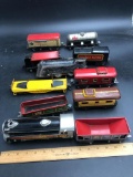 (13) Tin Lionel and Marx Cars and Locomotives