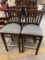 (4) Upholstered Seat Hardwood Bar Stools