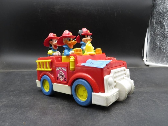 Vintage Mickey Mouse Fire Truck 1989 made by Mattel.