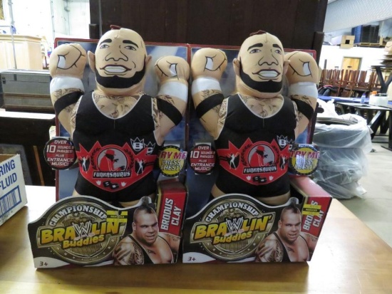 Brodus Clay WWE Brawlin Buddies plush figures new in box lot of 2.