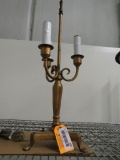 Vintage Patinated Metal Table Lamp