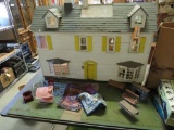 Wood Doll House and Accessories