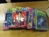 Goosebumps lot of (9) books from the '90s & (2) DVDs.