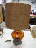 Amber Glass Base Table Lamp