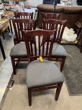 (5) Upholstered Seat Hardwood Side Chairs