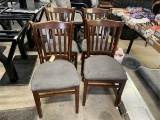 (4) Upholstered Seat Hardwood Side Chairs