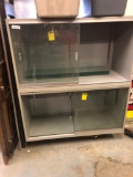 Pair of Sliding Glass Door Display Cabinets