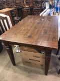 Pine Table with Breadboard Top and End Drawers