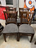 (4) Upholstered Seat Hardwood Side Chairs