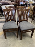 (4) Upholstered Seat Hardwood Side Chairs