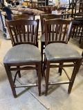 (4) Upholstered Seat Hardwood Bar Stools