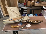 (5) Wood Model Boats