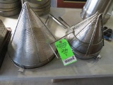 (3) China Cap Strainers & (1) Wire Holder