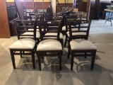 (9) Prince Wood & Vinyl Cushion Dining Chairs