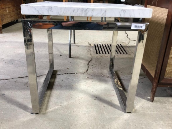 Contemporary Stainless Steel & Marbelite Coffee Table