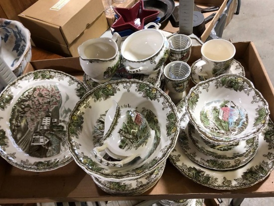 (115+/-) Pieces Of Johnson Brothers "The Friendly Village" Dishware