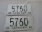 Pair of 1962 VT License Plates 5760