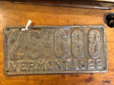 1929 Vermont License Plate 26-688