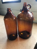 (2) Brown Glass Clorox Bottles