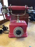Ericsson French Style Phone on Red Base Hook Telephone