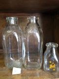 (3) Hood Milk Bottles