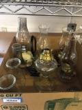 (5) Asst. Glass & Pottery Oil Lamps