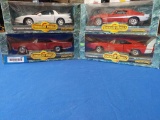 (4) 1:18 Scale Ertl American Muscle Classic Collectible Diecast Cars