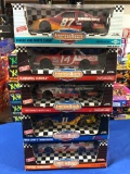 (5) 1:18 Scale American Muscle Diecast Collectible Race Cars