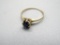 14K Yellow Gold Ring with 4.9mm Round Cut Sapphire